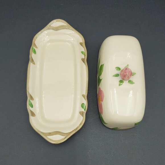 Franciscan Desert Rose Covered Butter Dish Butter Keeper 1/4 Lb Butter Plate - Picture 3 of 9